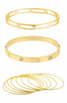 Adornia Set of 9 Assorted Bangle Bracelets