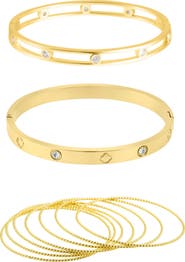 Adornia Set of 9 Assorted Bangle Bracelets