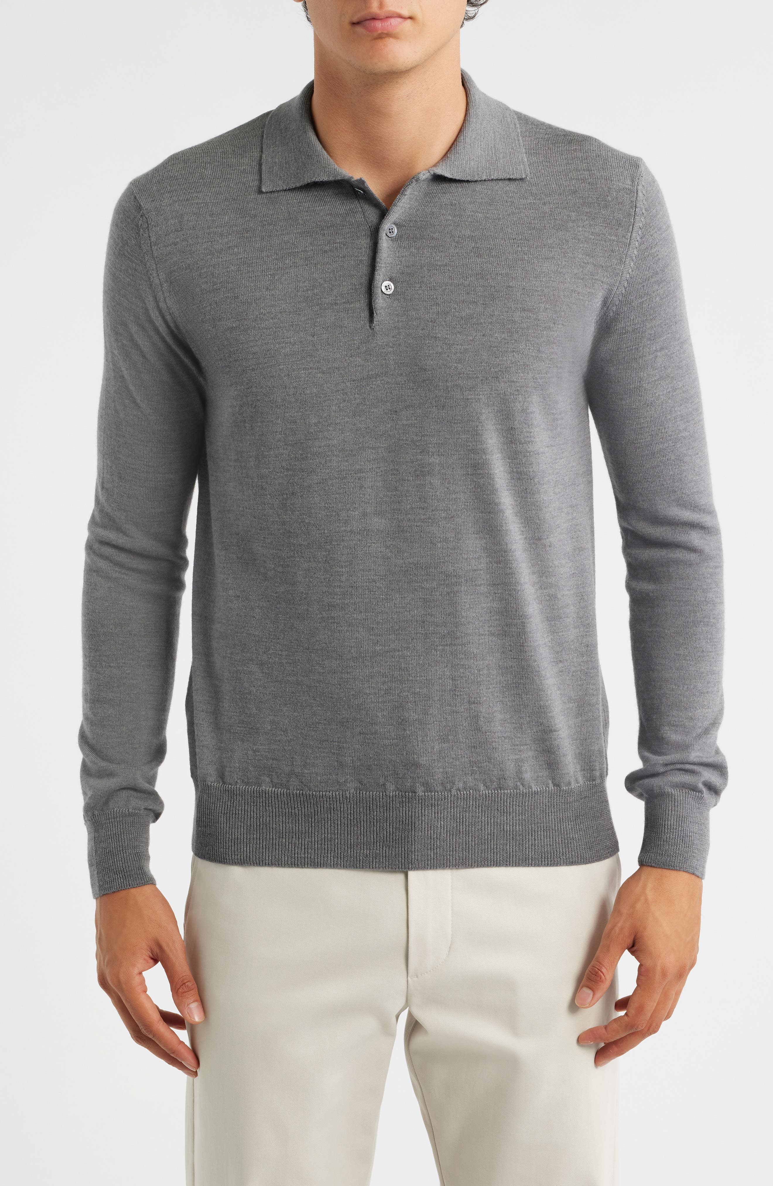 Aurélien Long Sleeve Cashwool® Polo Sweater