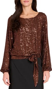 Tahari ASL Sequin Top