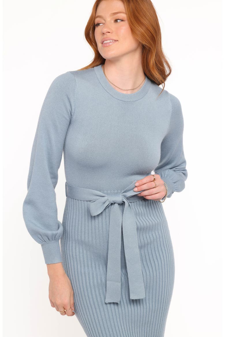 Helena Long Sleeve Midi Sweater Dress, Alternate, color, BLUE