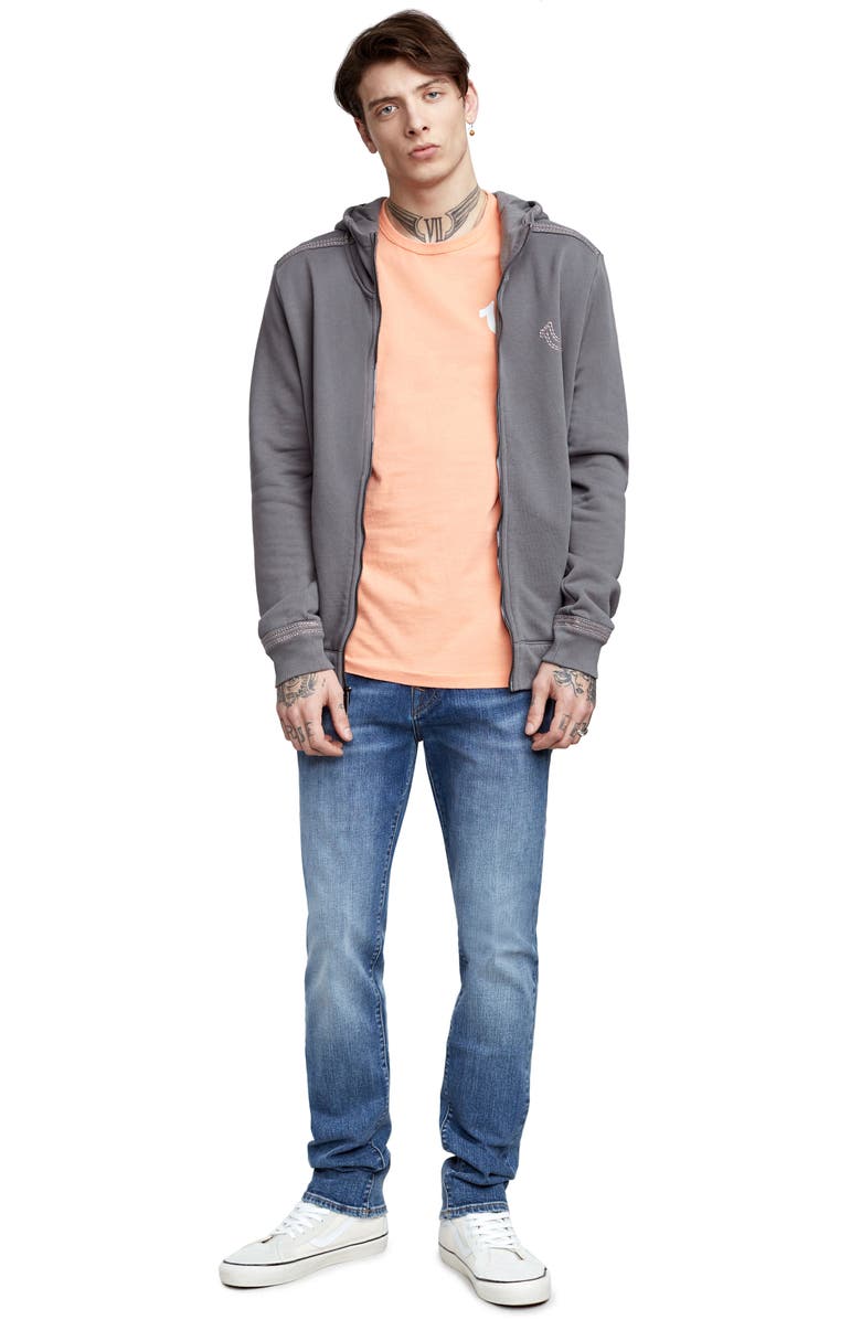 True Religion Brand Jeans Zip-Up Hoodie, Alternate, color,