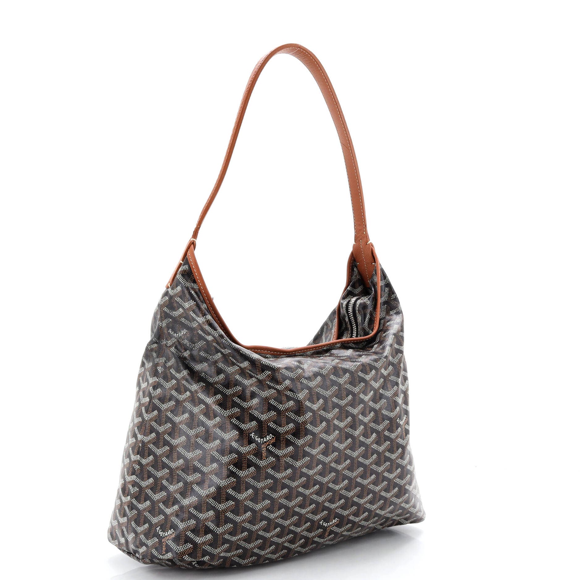 Pre-Owned Goyard Boheme Hobo Coated Canvas, Alternate, color, Black