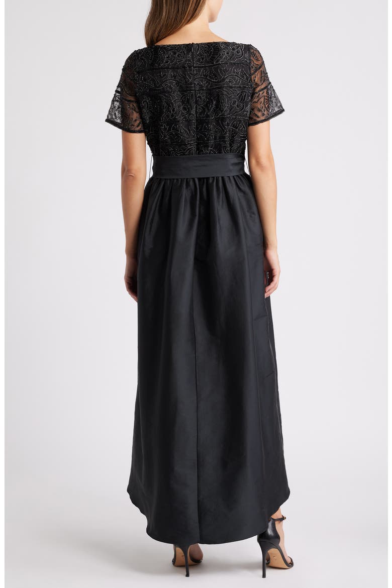 Beaded Bodice Taffeta Gown, Alternate, color, BLACK