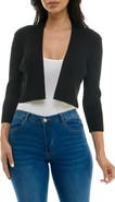 Nina Leonard Ribbed Bolero Cardigan