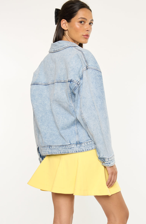 Kancan Illanie Oversized Denim Jacket In Multi