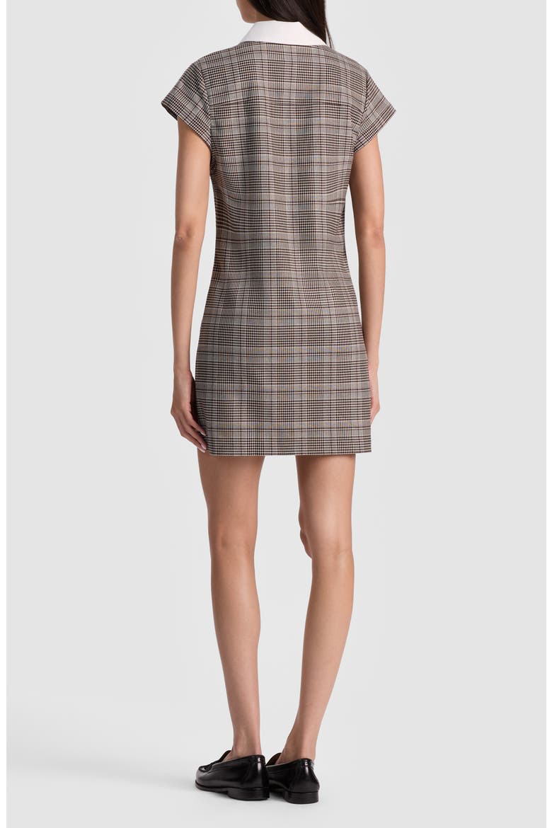 Darby Plaid Contrast Detail Minidress, Alternate, color, DARK CHOCOLATE/ OFF WHITE