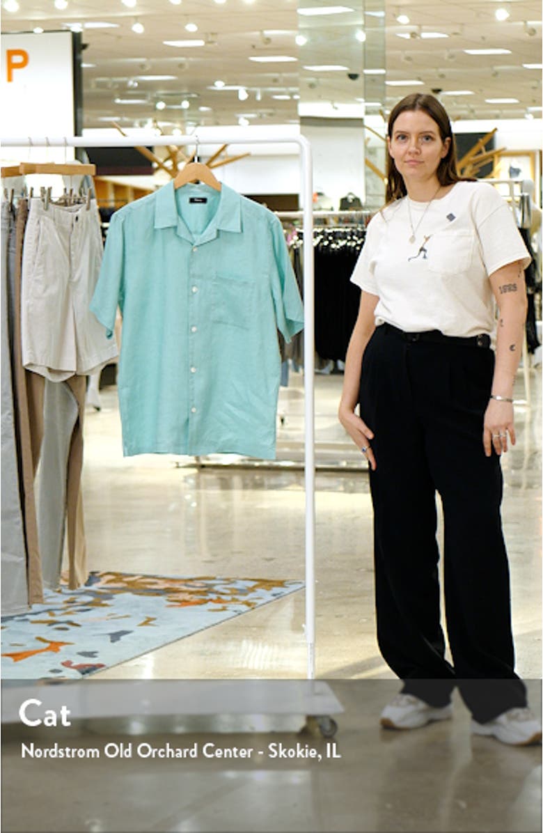 Noll Short Sleeve Linen Button-Up Camp Shirt, sales video thumbnail