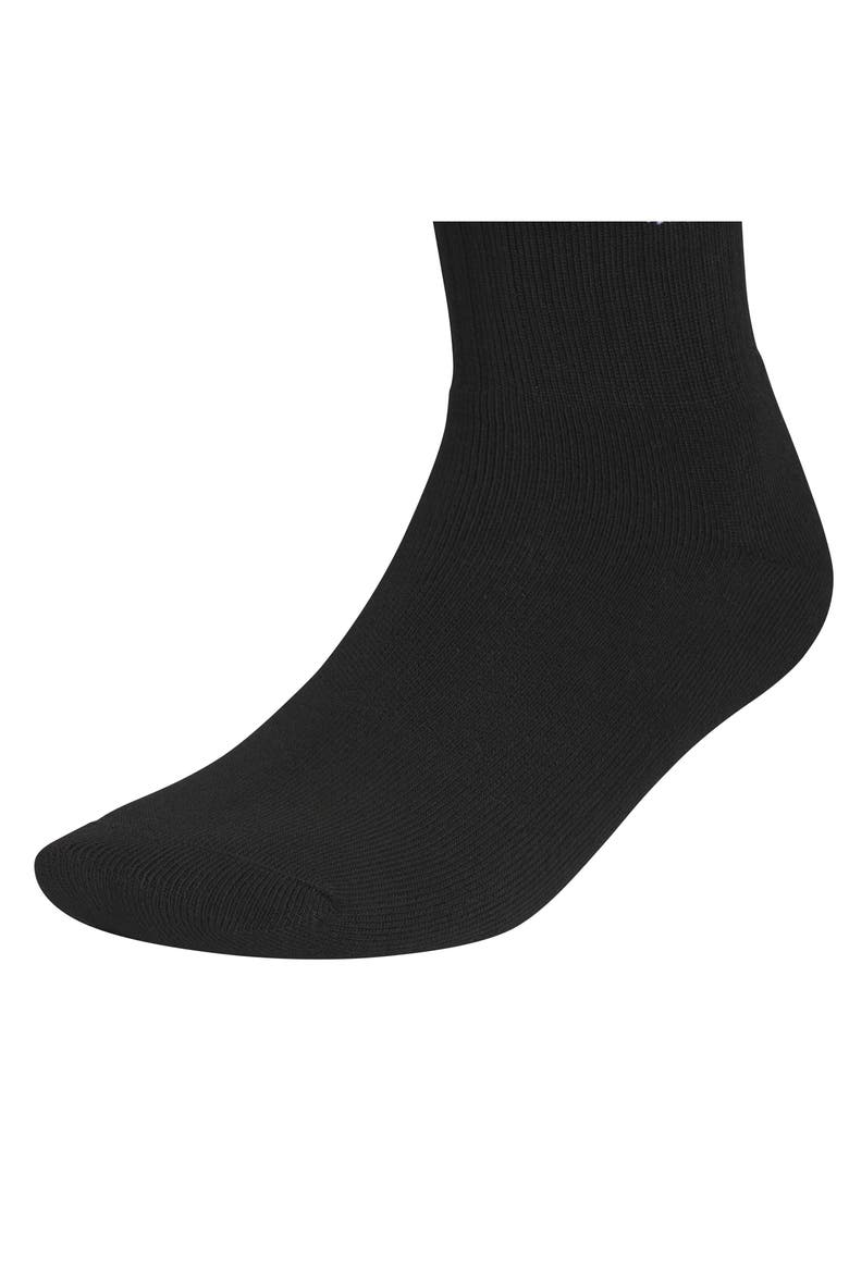 6-Pack Trefoil 2.0 Quarter Crew Socks, Alternate, color, BLACK/ WHITE
