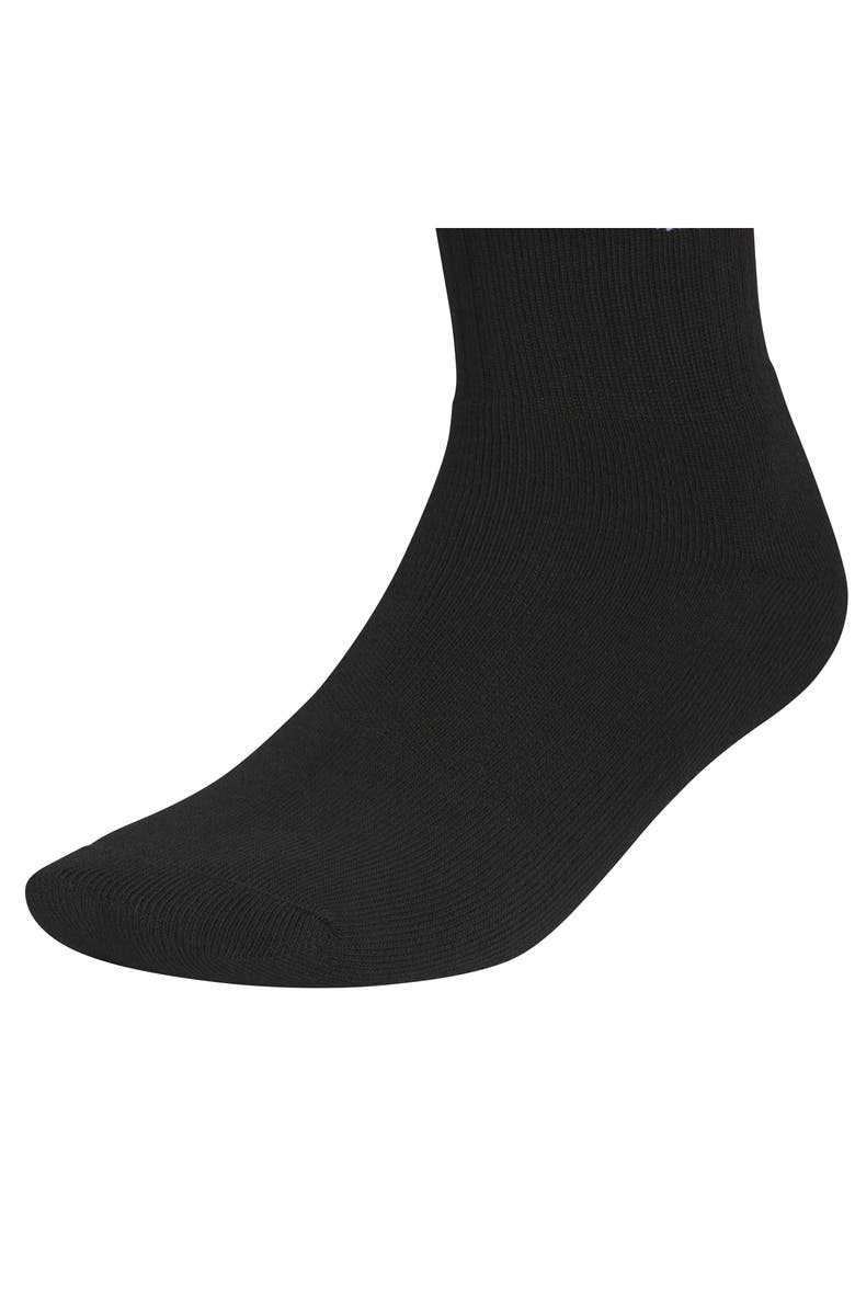 adidas 6-Pack Trefoil 2.0 Quarter Crew Socks, Alternate, color, Black/ White