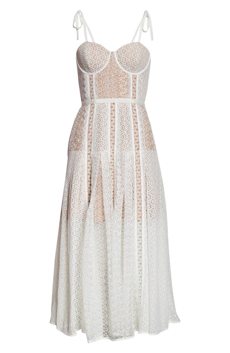 Self-Portrait Bustier Lace Sundress, Alternate, color, 