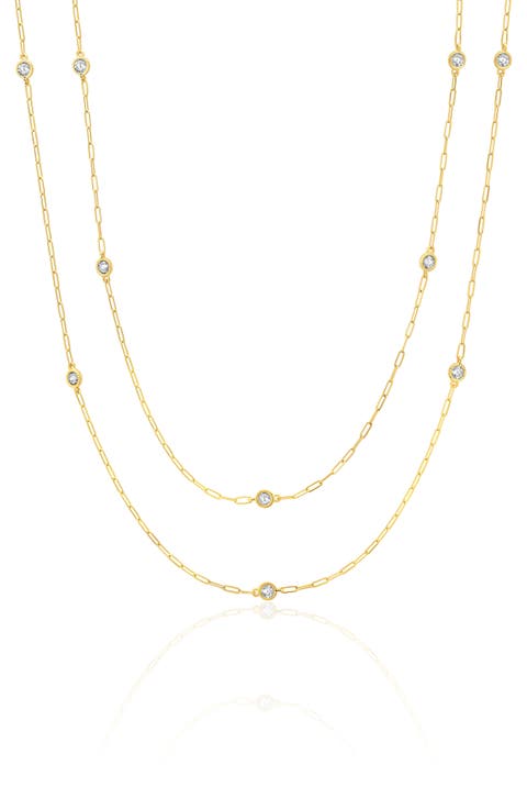 Aura Cubic Zirconia Station Necklace