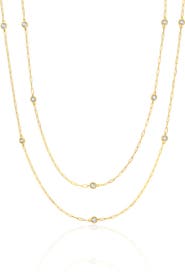 Crislu Aura Cubic Zirconia Station Necklace