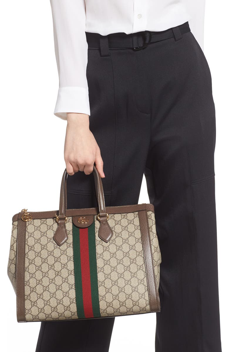 Gucci Medium Canvas Satchel, Alternate, color,