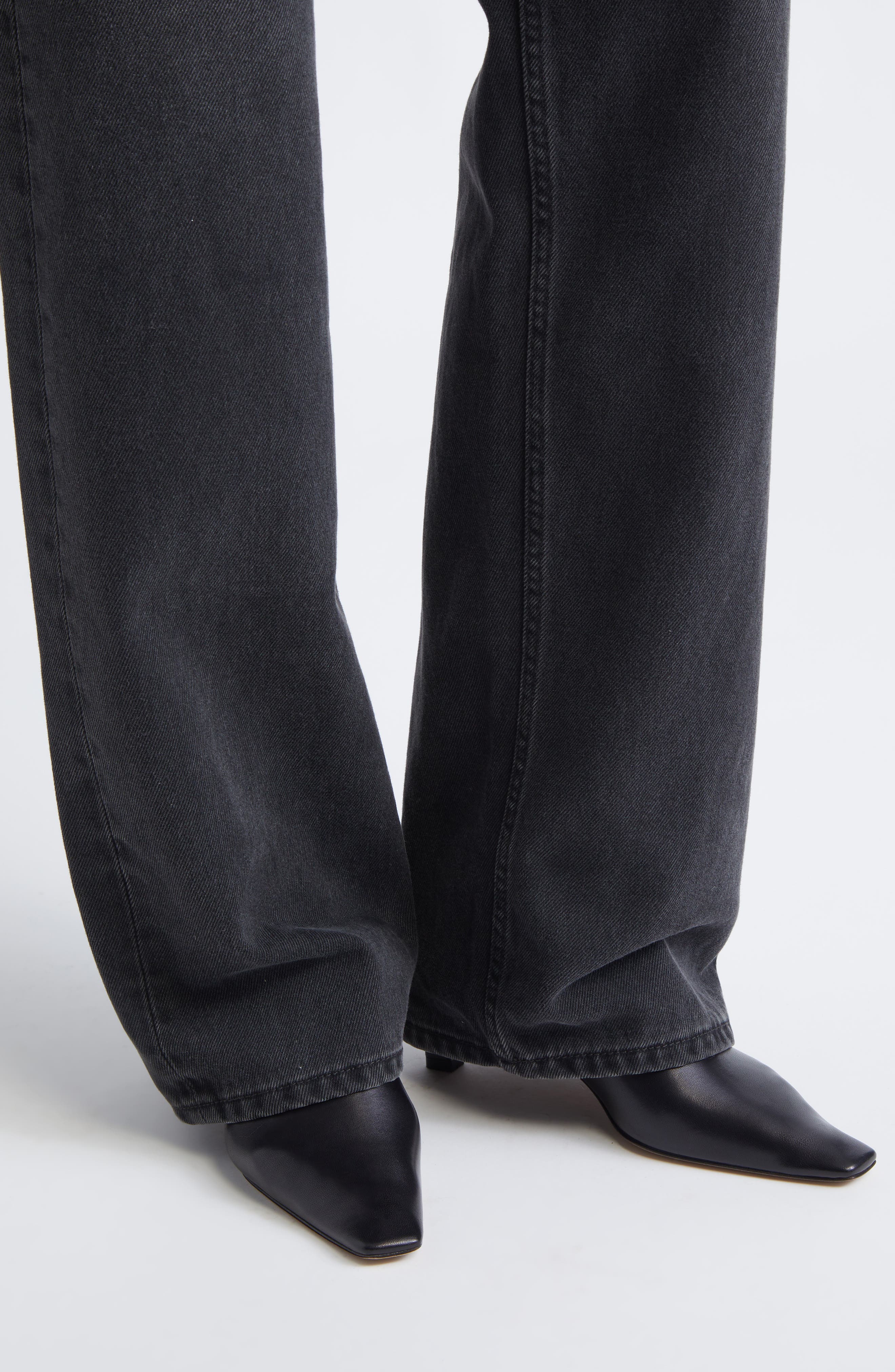 The Row Carla Kitten Heel Bootie, Alternate, color, Black