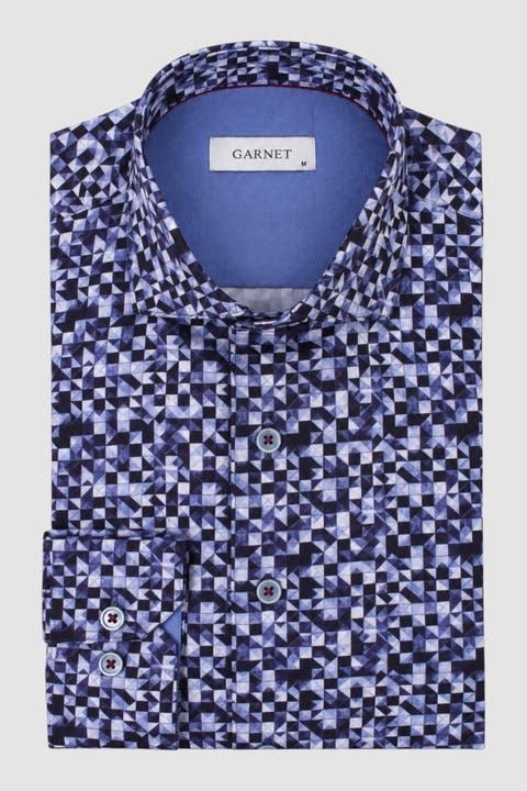 Men's Hayes Regular-fit Print Long-sleeve Button-down Shirt