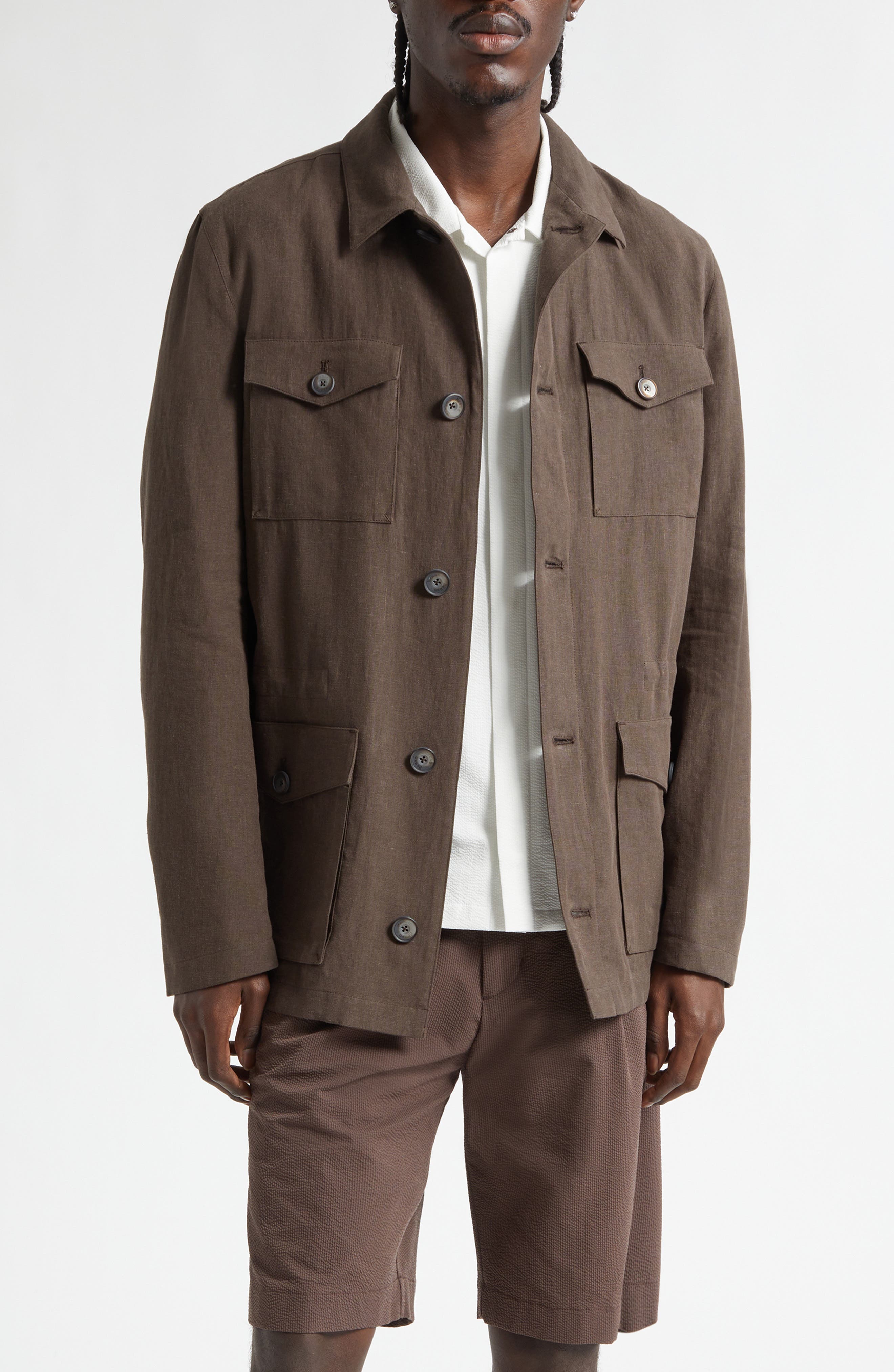 Linen & Cotton Poplin Field Jacket