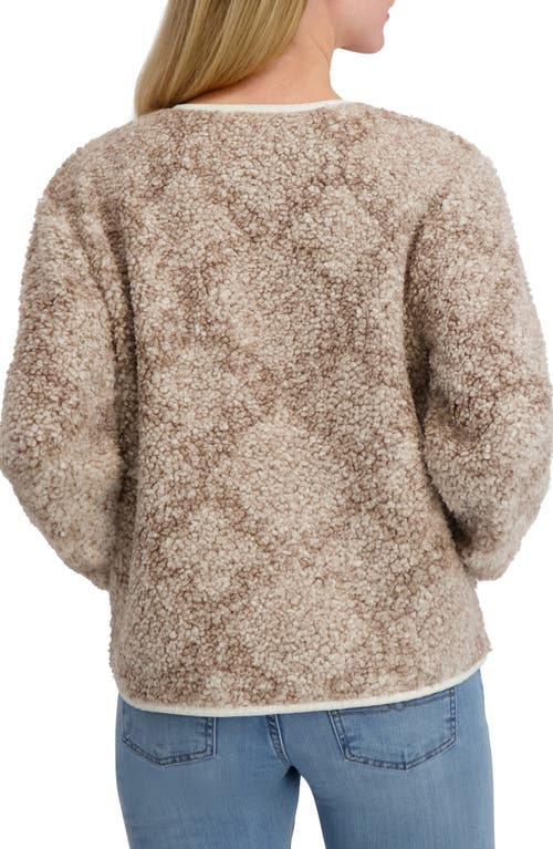 Lucky Brand Faux Shearling Button Front Jacket In Multi