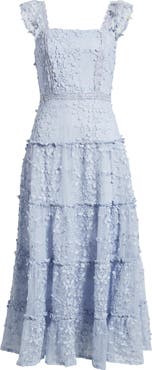 Chelsea28 3D Floral Lace Tiered Maxi Dress