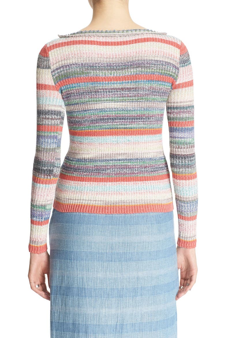 'Sunshine Dreamer' Stripe Keyhole Sweater, Alternate, color, MULTI COMBO