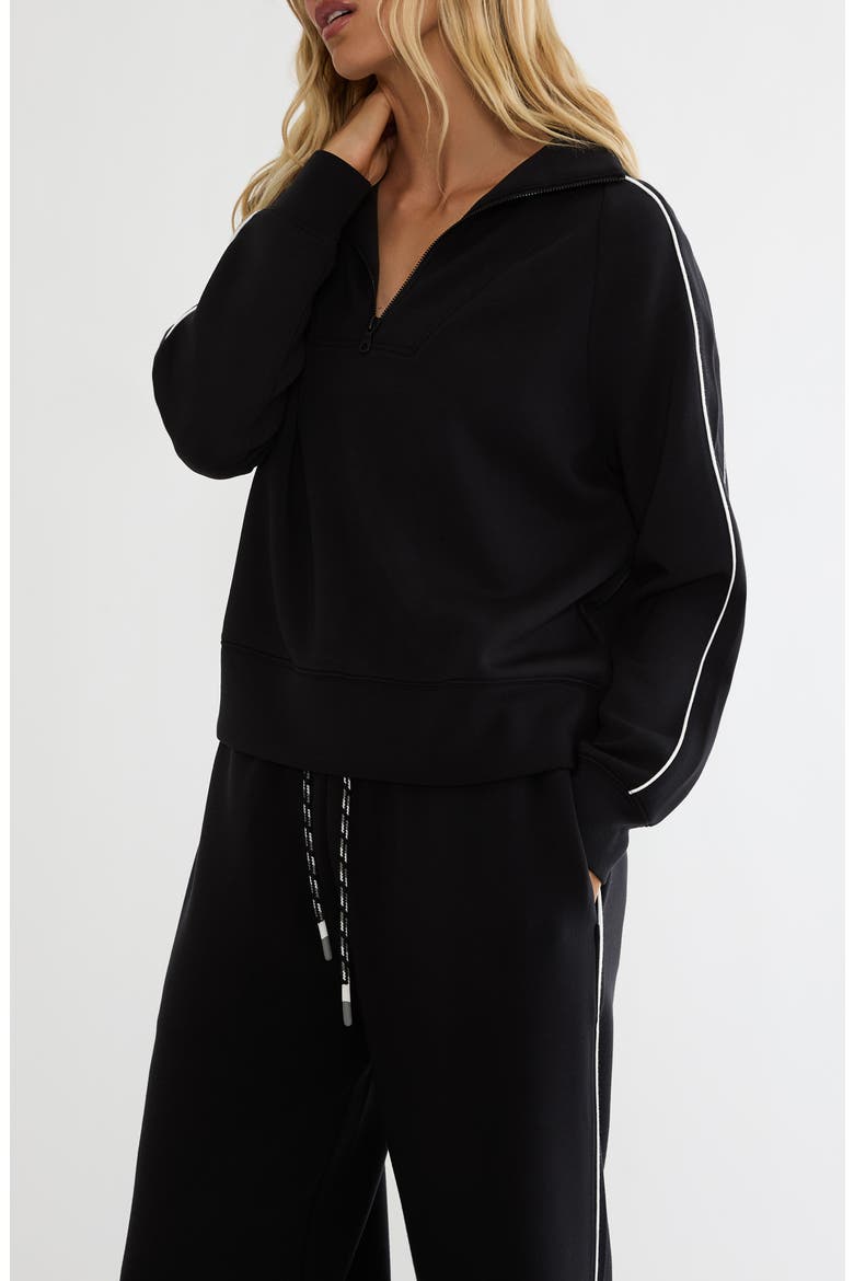 Mara Quarter Zip Pullover, Alternate, color, NOIR FROST