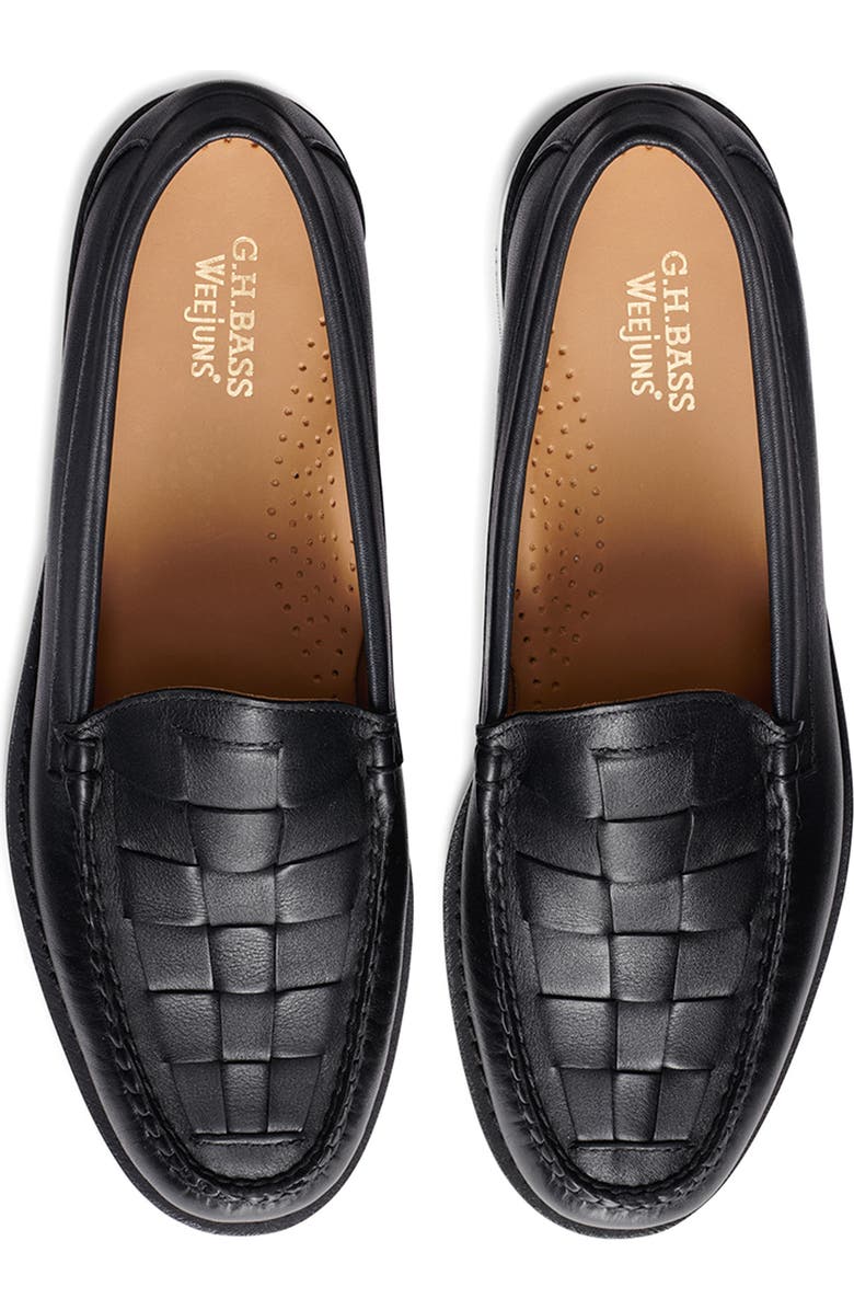 G.H.BASS Larson Woven Weejun Penny Loafer, Alternate, color, Black