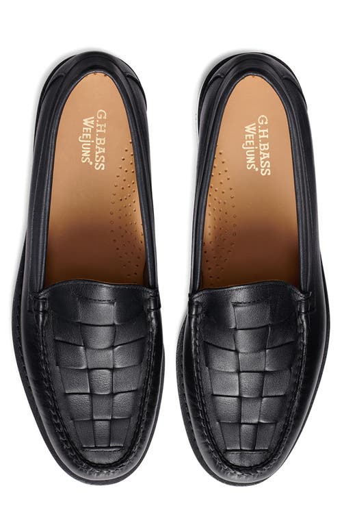 G.h.bass Larson Woven Weejun Penny Loafer In Black