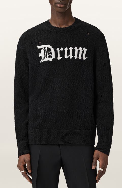 Drum Roll Intarsia Cotton Crewneck Sweater