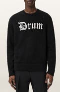 AllSaints Drum Roll Intarsia Cotton Crewneck Sweater