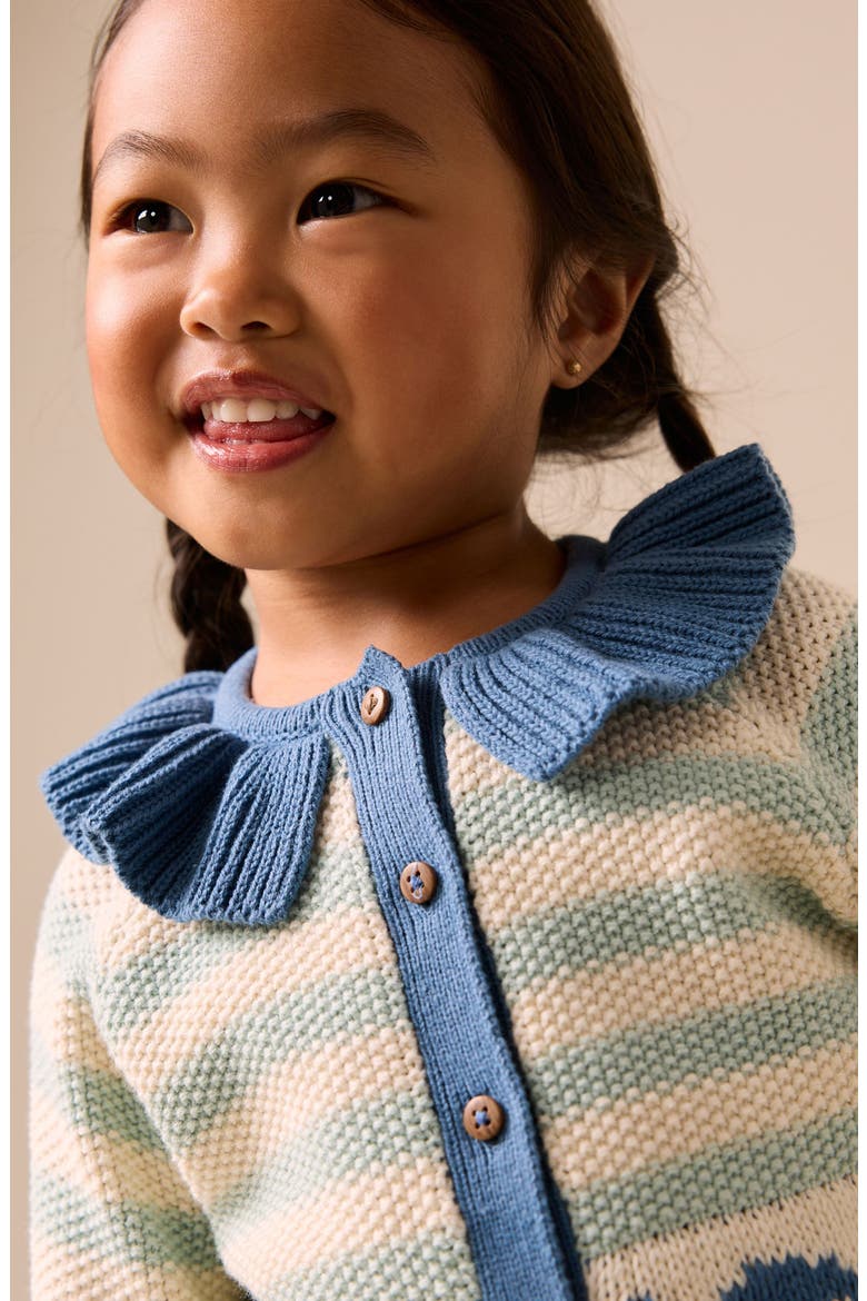 Kids' Marine Jacquard Cardigan, Alternate, color, BLUE