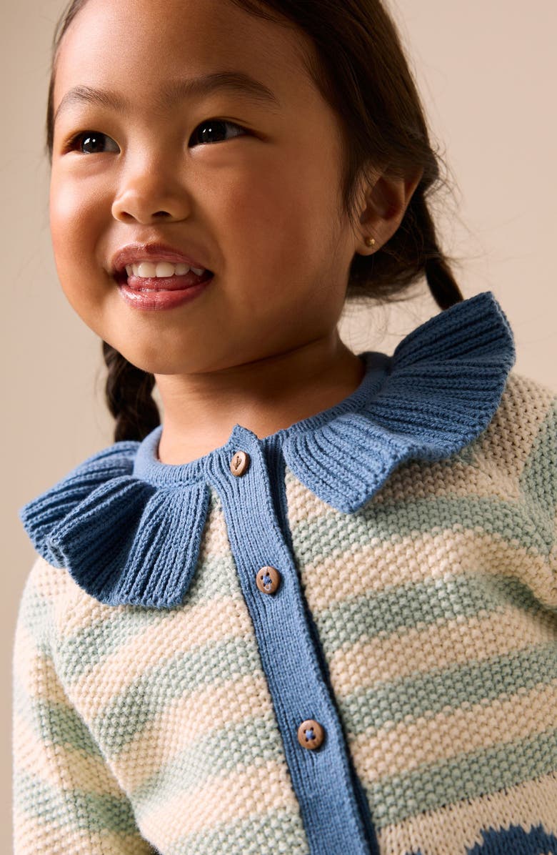 NEXT Kids' Marine Jacquard Cardigan, Alternate, color, Blue