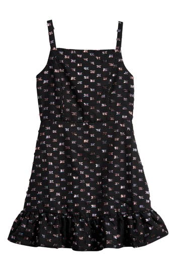 Shop Pippa & Julie Kids' June Rainbow Metallic Party Dress In Black