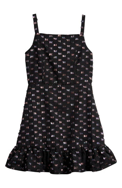 Pippa & Julie Kids' June Rainbow Metallic Party Dress in Black 