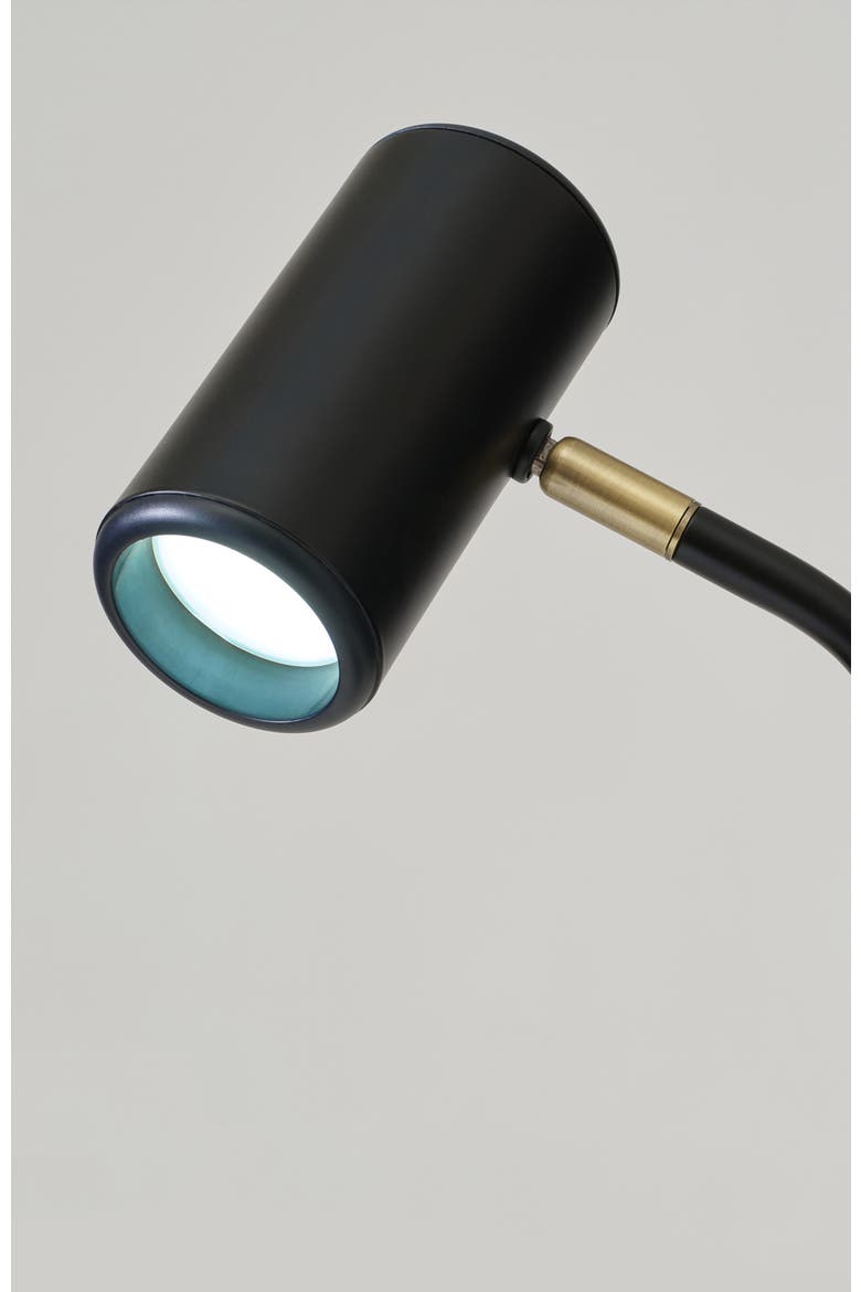 Ezra 16.5" Modern LED Reading Table Lamp with Built-in Wireless Charging Pad, Alternate, color, Antique Brass
