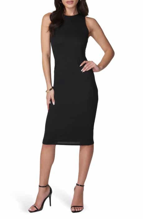 bebe Sleeveless Rib Midi Dress