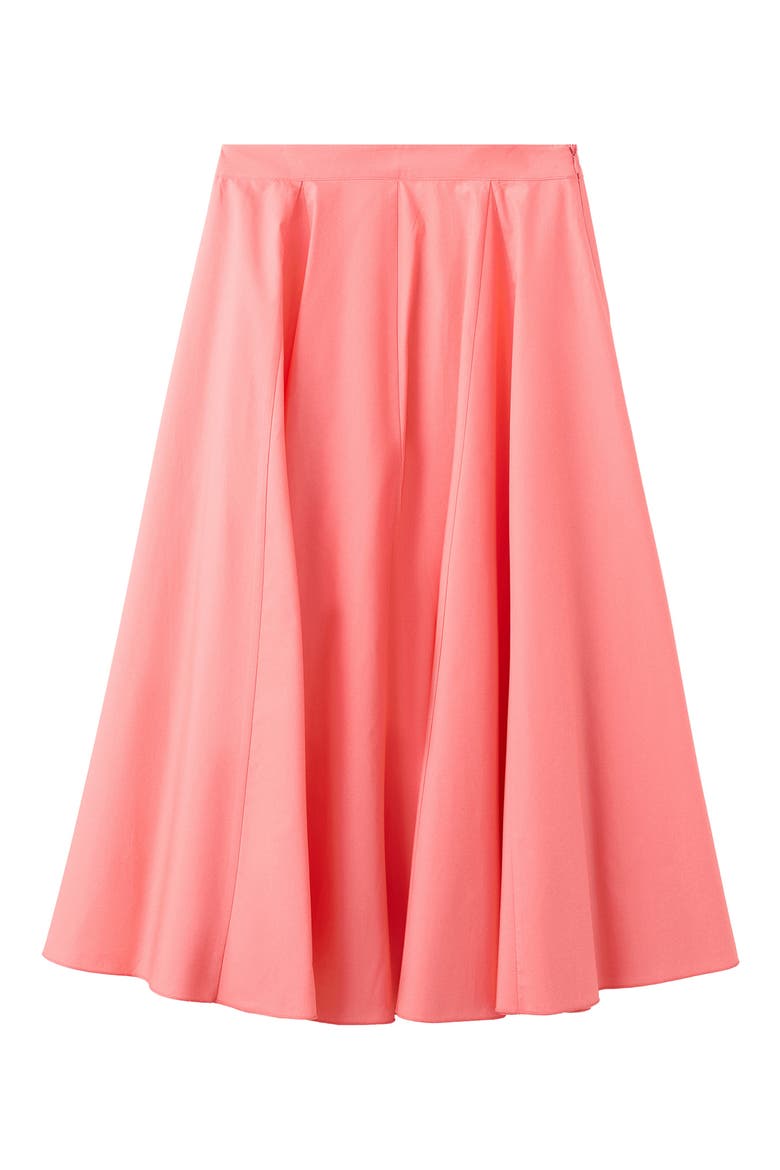 Flared Midi Skirt, Alternate, color, CORAL RED
