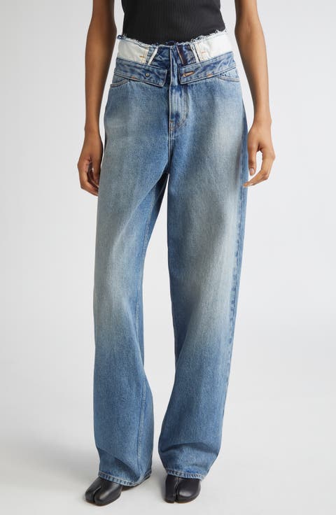 Released Waistband Straight Leg Jeans