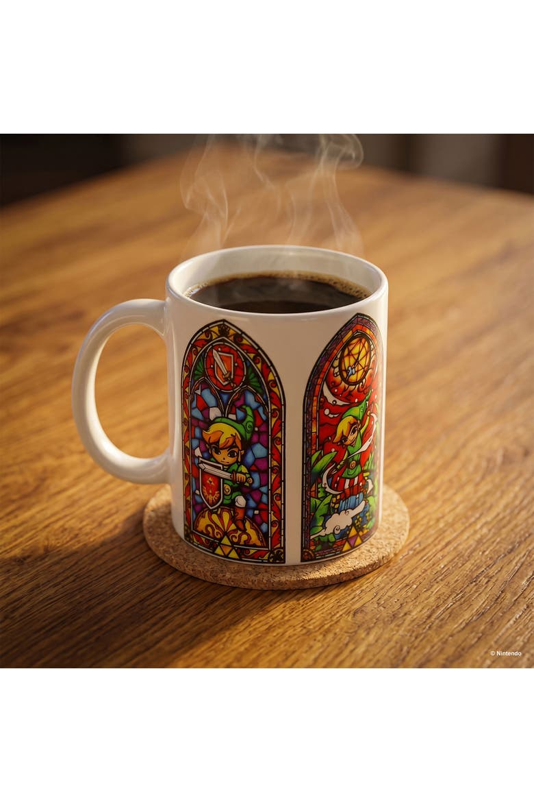 11 oz The Legend of Zelda Stained Glass Ceramic Mug, Alternate, color, White