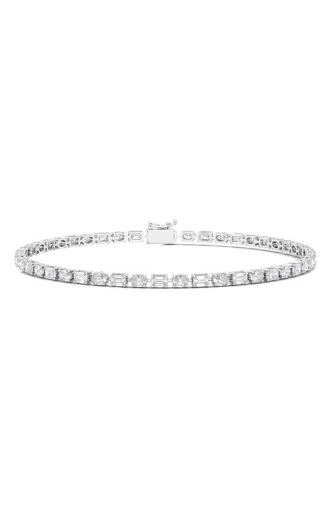 Oval & Emerald Cut Lab Created Diamond Tennis Bracelet