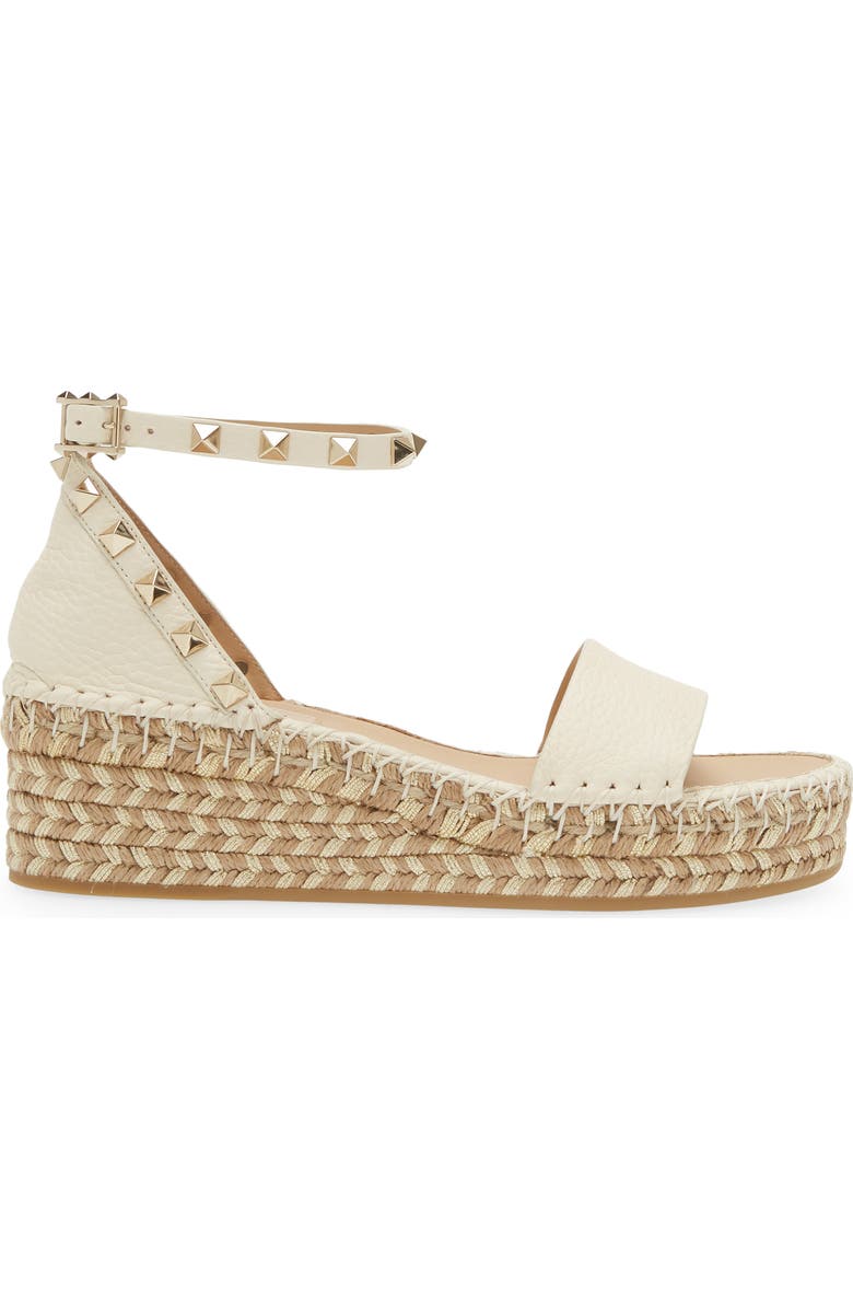 Valentino Garavani Rockstud Espadrille Platform Sandal, Alternate, color,