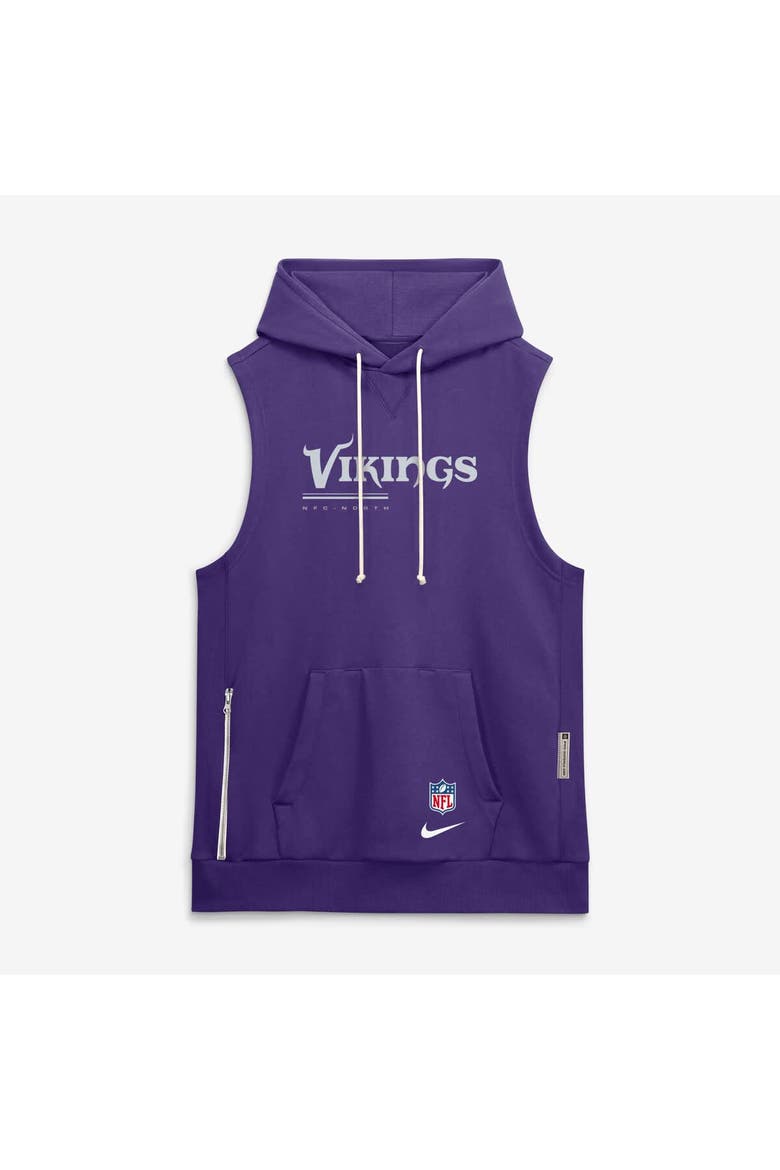 Men's Nike Purple Minnesota Vikings Sideline Standard Issue Dri-FIT Sleeveless Hoodie, Main, color, Purple