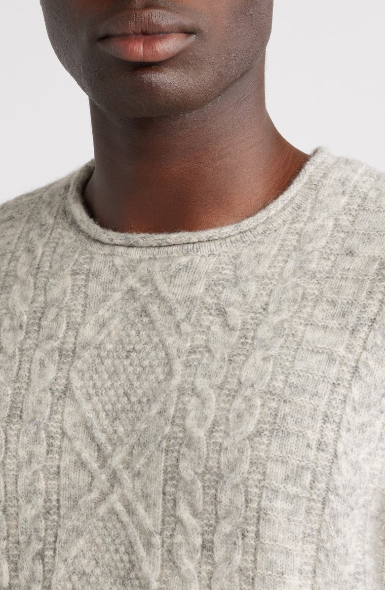 Schott NYC Tri-Blend Fisherman Sweater, Alternate, color, Cloud Grey