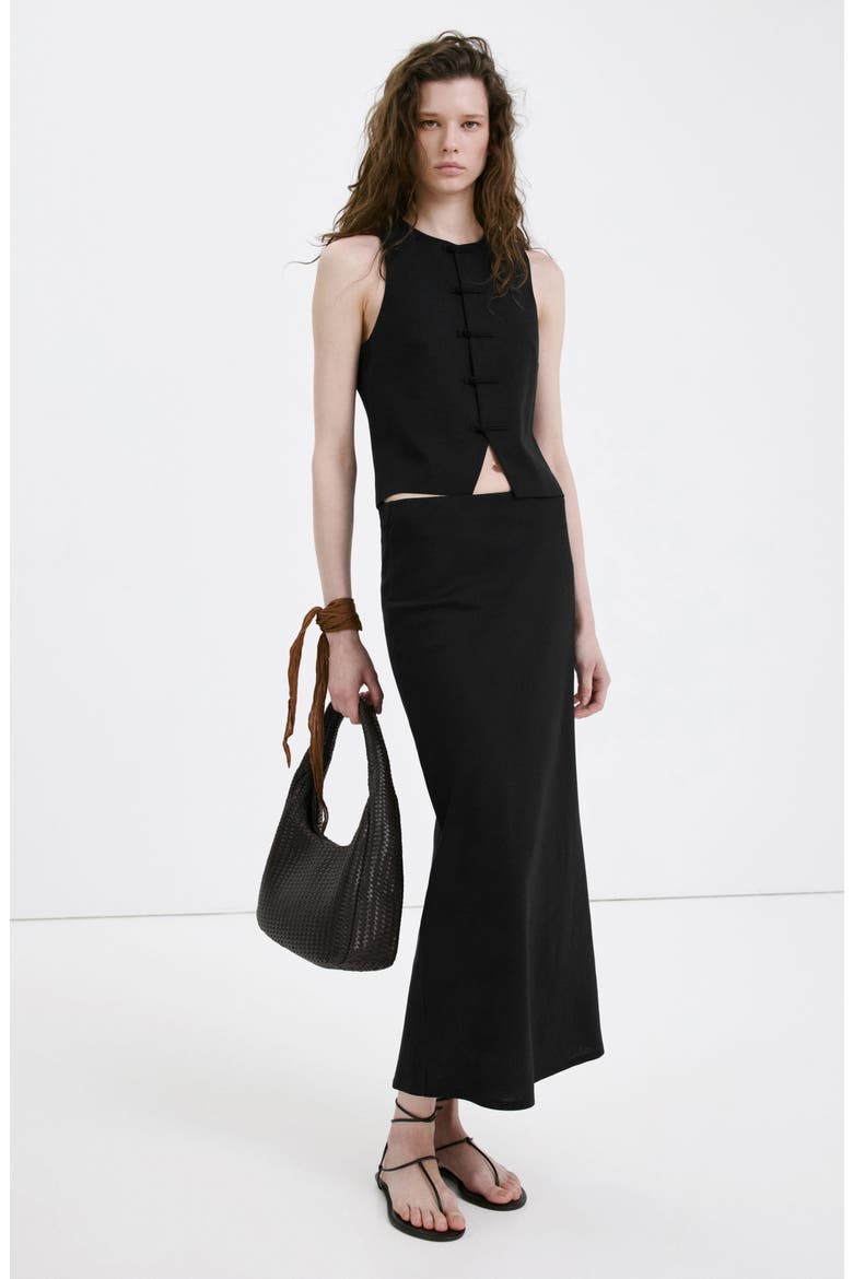 Toggle Closure Vest, Alternate, color, BLACK