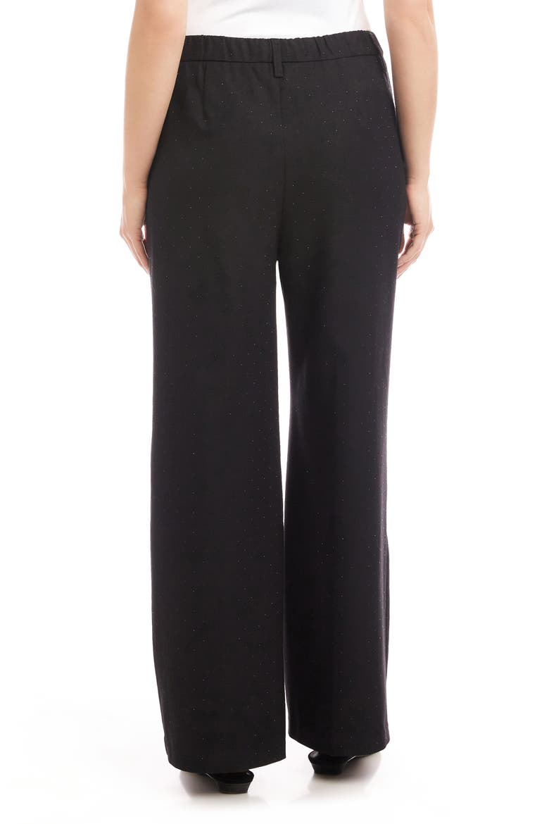 Embelished Wide Leg Pants, Alternate, color, BLACK