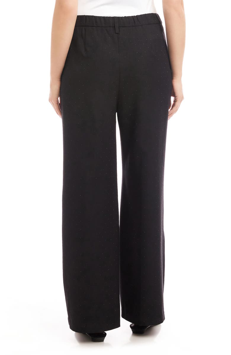 Karen Kane Embelished Wide Leg Pants, Alternate, color, Black