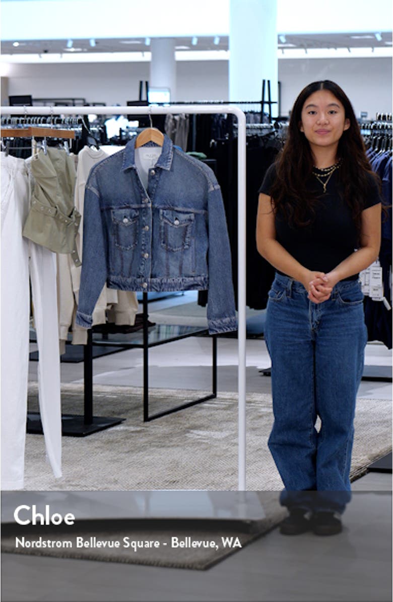 Miramar Printed Denim Cotton Terry Trucker Jacket, sales video thumbnail