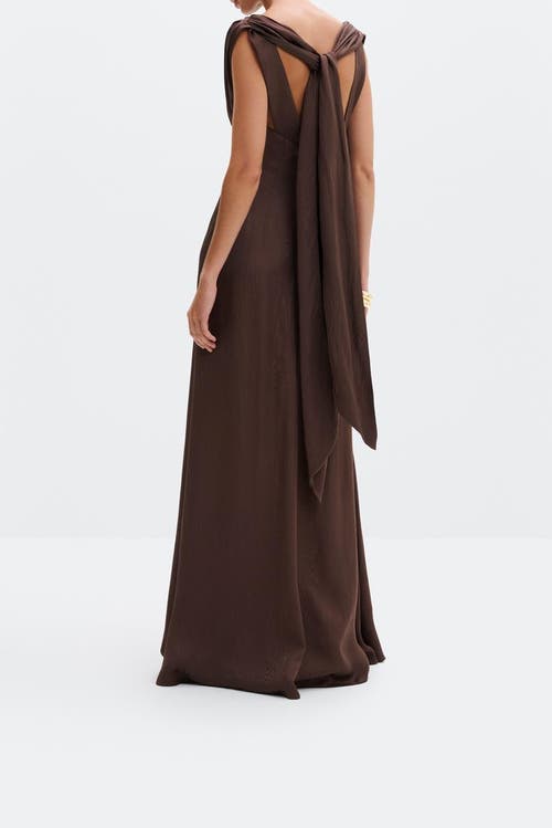 Malina Jacqueline Jacquard Scarf Detailed Dress In Burgundy