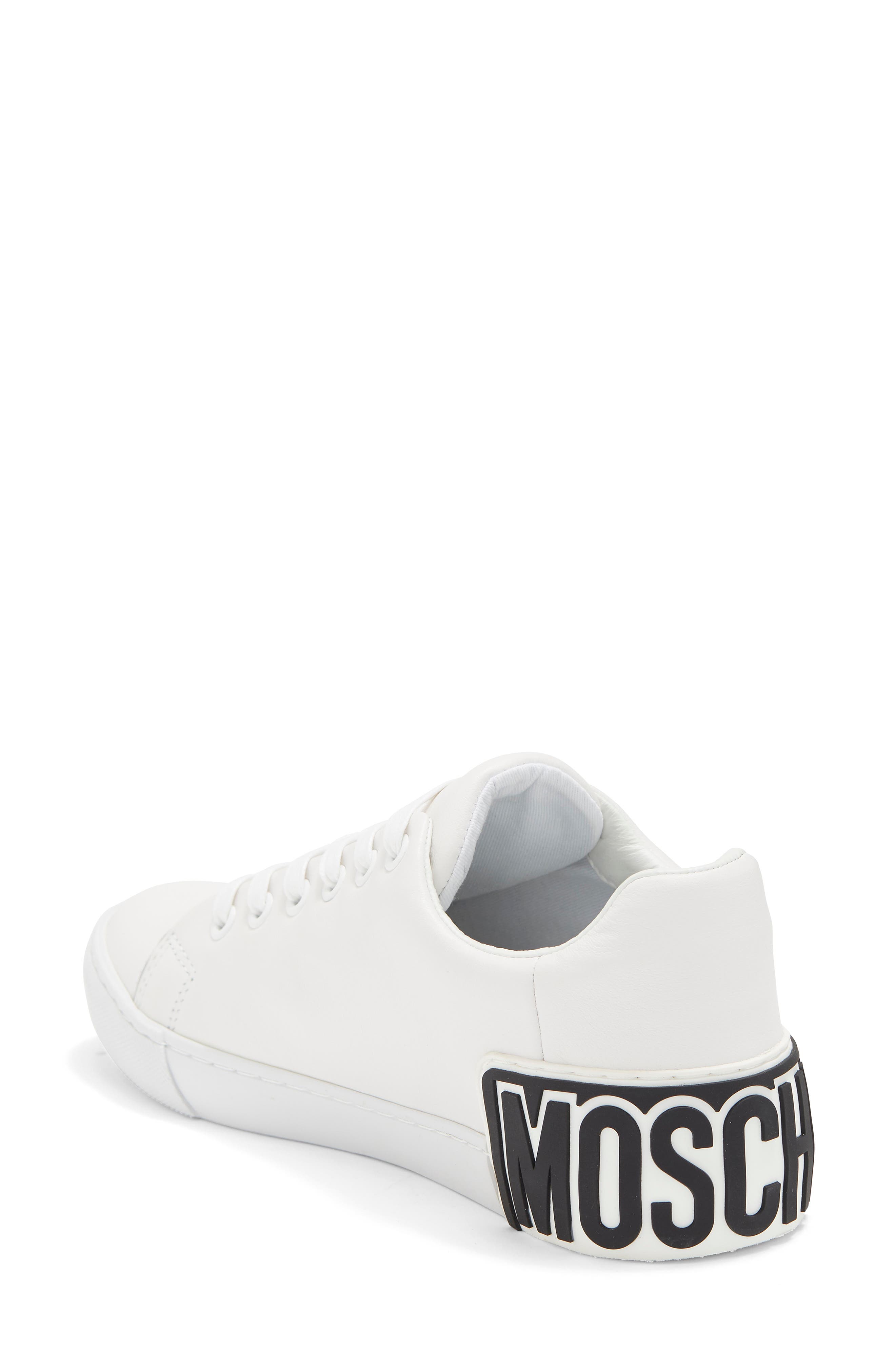 Moschino Logo Back Sneaker, Alternate, color, 