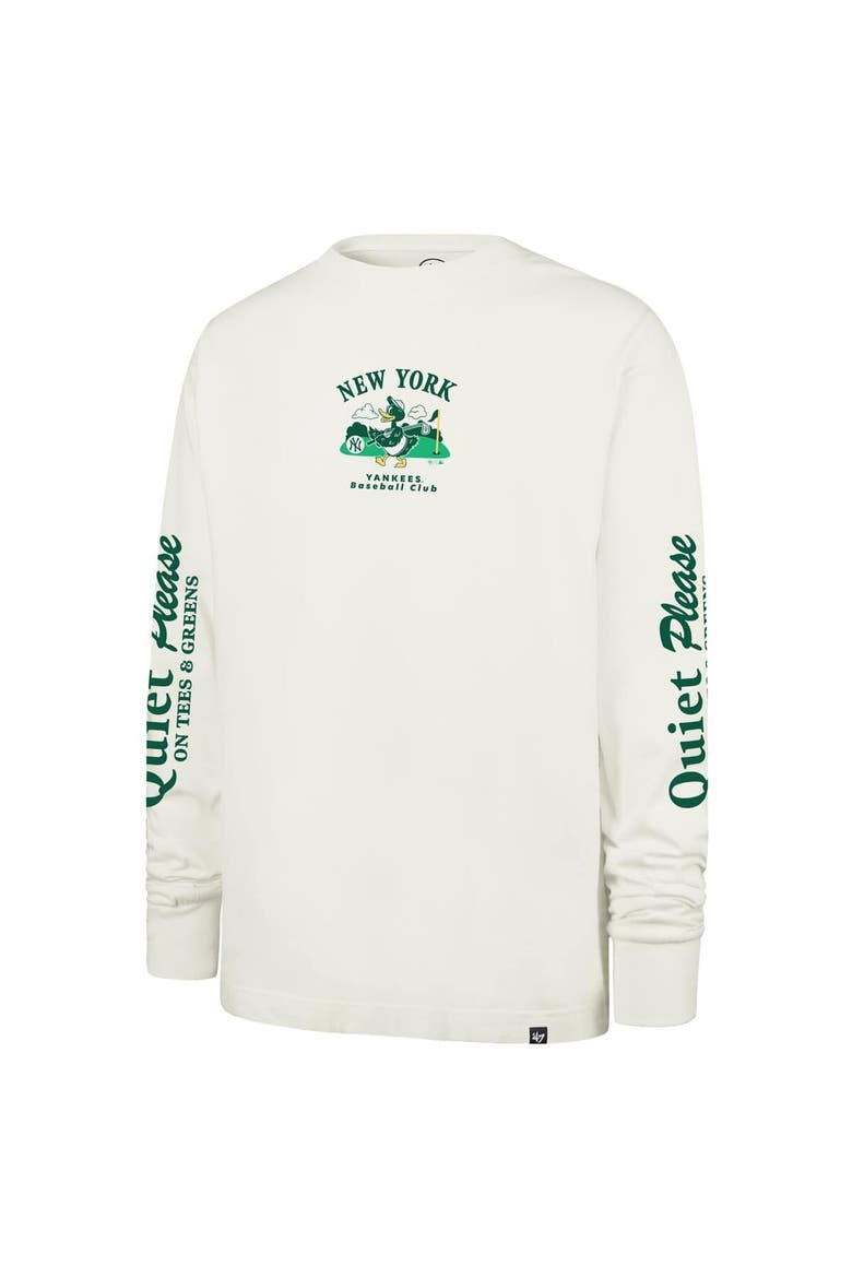 Men's '47  Cream New York Yankees Quiet Please Foundation Long Sleeve T-Shirt, Alternate, color, Cream