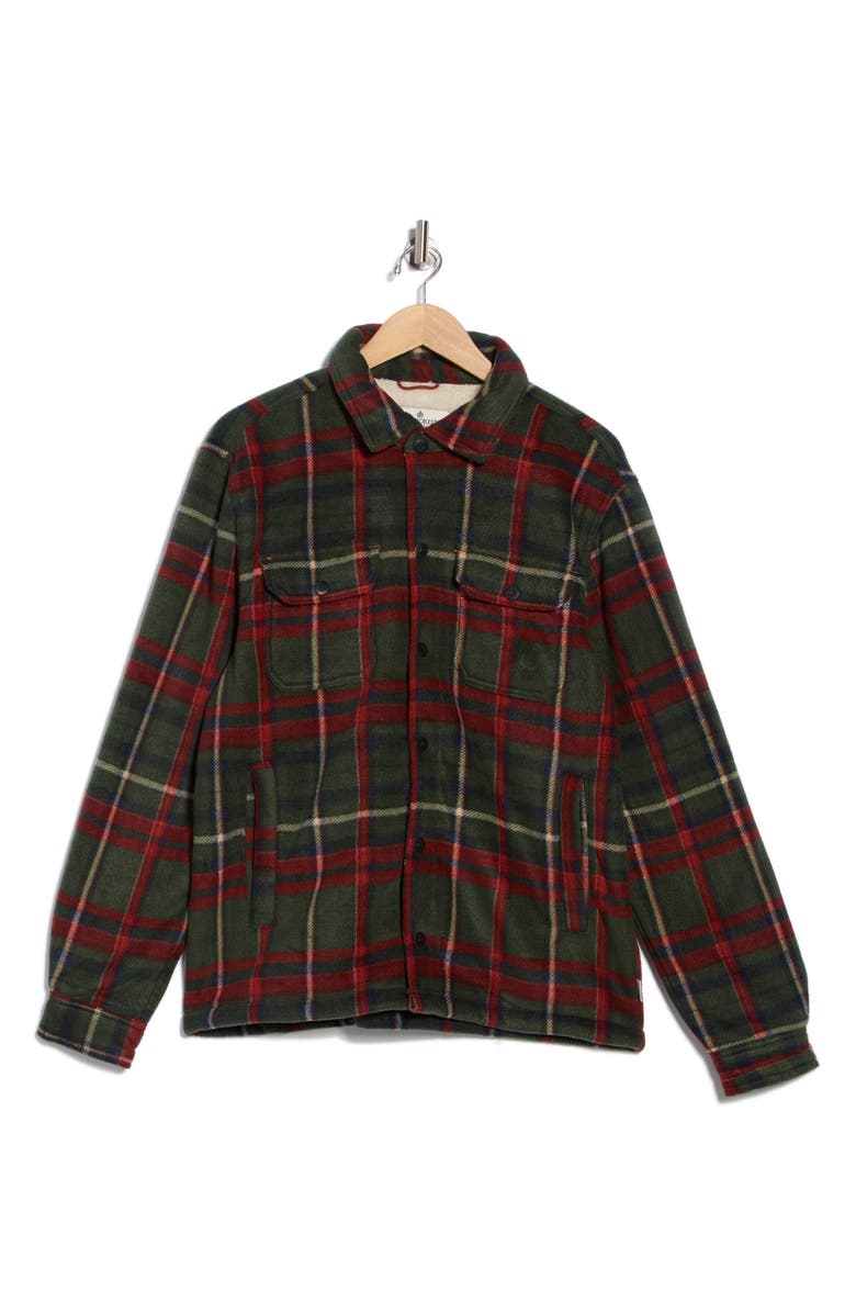 Rainforest Edgewood Plaid Bonded Fleece & Faux Shearling Jacket, Alternate, color, Olive Plaid Check